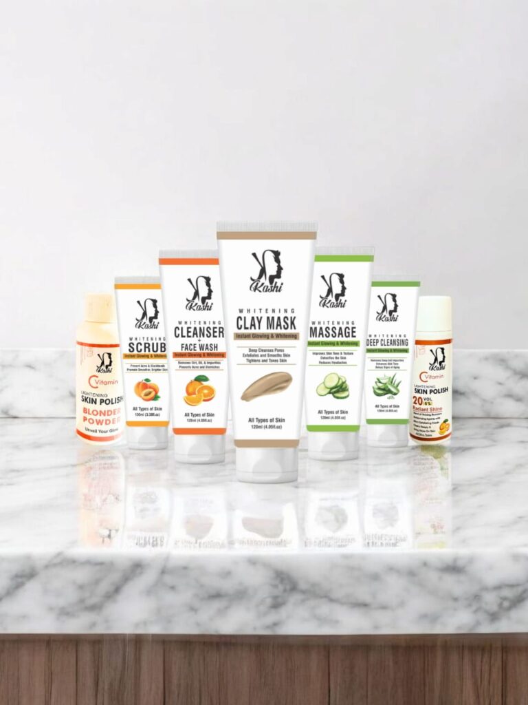 Kashi Premium Whitening & Glow Facial Set
Suitable for All Skin Types

Elevate your skincare routine with the luxurious Kashi Premium Whitening & Glow Facial Set — a 7-step professional facial system specially crafted for deep cleansing, instant whitening, and long-lasting glow
